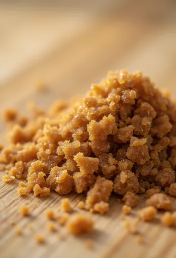 Смеђи шећер у чинији са варјачом, са зрнцима меласе