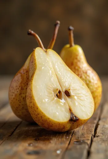 Кришке Босц крушке и цело воће на дасци за сечење