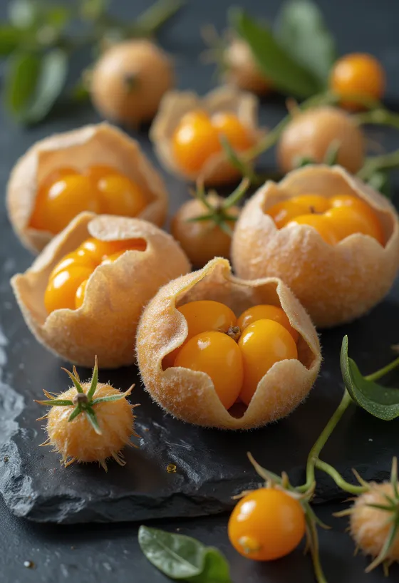Бобице перуанске јагоде (Physalis), јарко наранџасте боје са папирнатом љуском