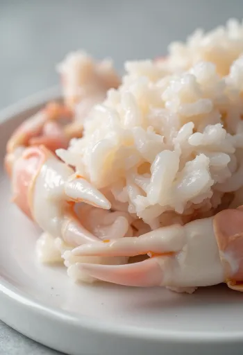 Свеж морски рак на дрвеној дасци за сечење са лимуном, белим луком и зачинима