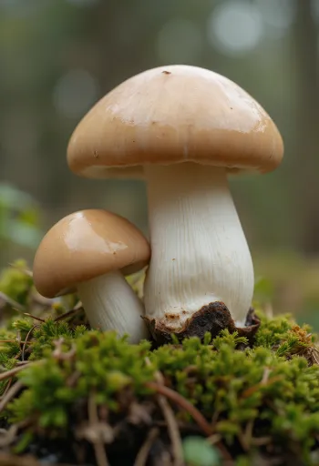 Свежи вргањи у кухињи шумског стила, на дрвеном столу