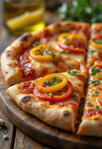 Pizza ai Peperoni са шареним паприкама и моцарелом