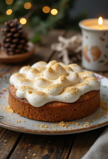 Божићна зачињена торта украшена циметом и златним прахом