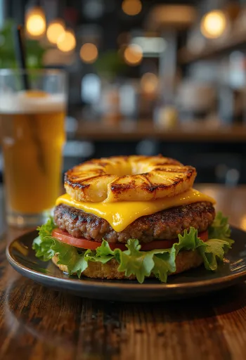 Хавајски хамбургер са грилованим ананасом