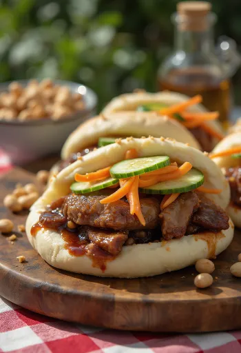 Gua bao парено пециво са печеном свињетином и киселим поврћем