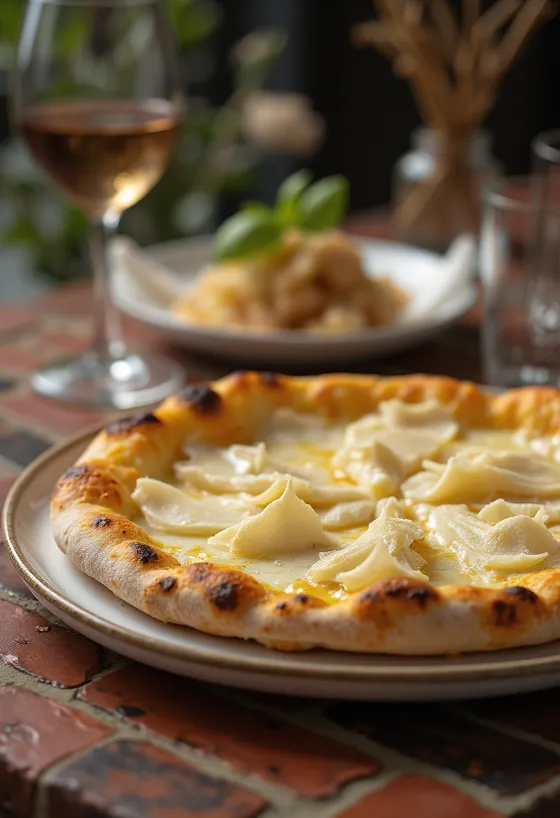 Pizza al Tartufo Bianco са белим тартуфима и сиревима