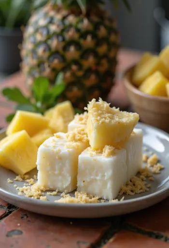 Хаупиа са ананасом, свеж десерт од кокоса