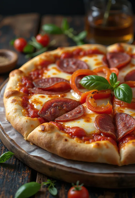Pizza alla Campagnola са саламом и поврћем