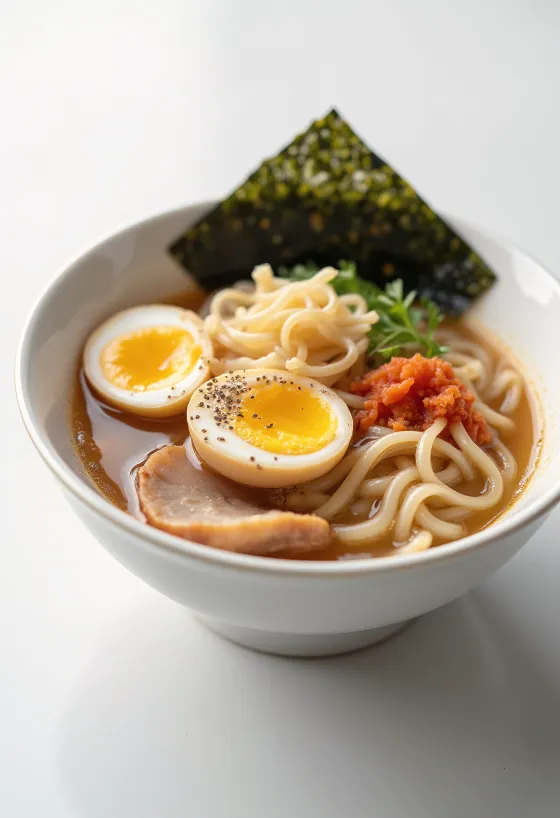 Kitakata ramen са бистрим бујоном и дебелом тестенином