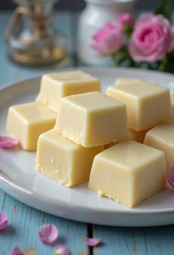 Класични Барфи, сервиран са бадемом и укусом шафрана