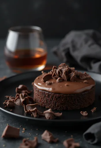 Чоколадна торта са румом украшена чоколадним струготинама