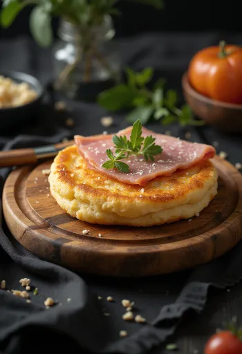 Крампет са шунком, златносмеђи, мекани колачи