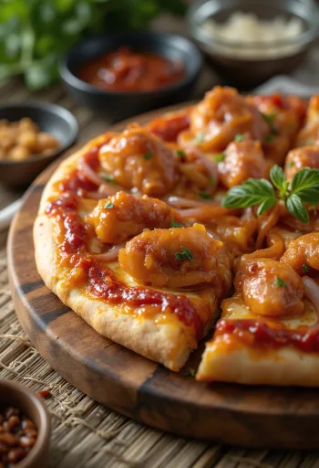 Barbecue chicken pizza са грилованом пилетином и црвеним луком