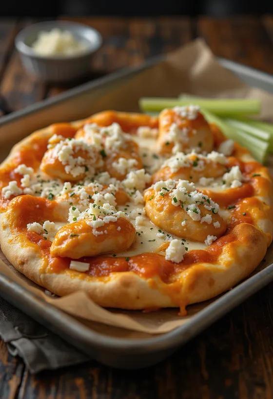 Buffalo chicken pizza са љутом пилетином и плавим сиром
