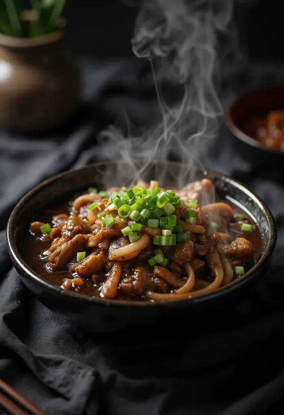 Говеђи Булгоги са соја сосом сервиран у корејском стилу