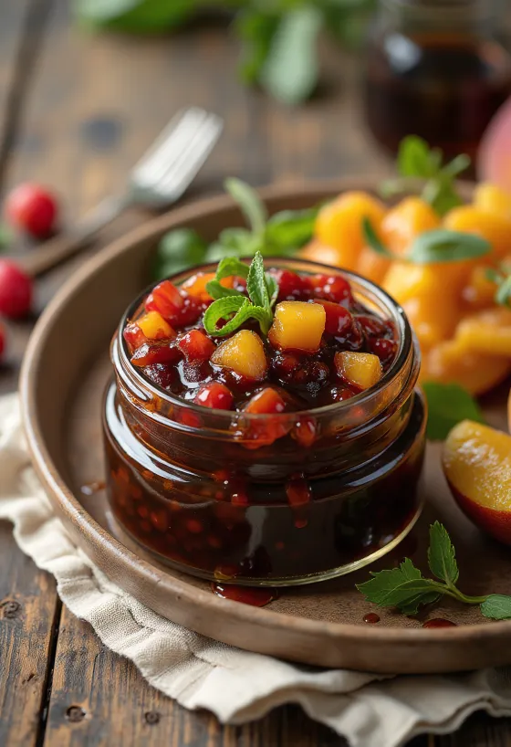 Воћни балзамико сос са халапењо паприком сервиран