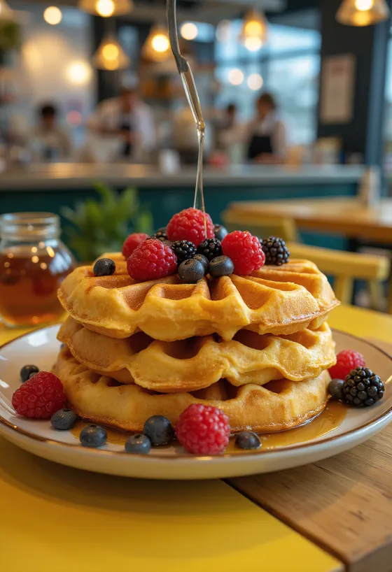 Послужен џиновски вафл