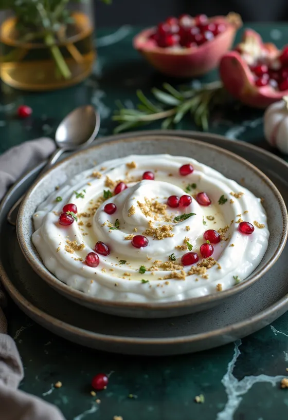 Пробиотички јогурт са белим луком, наром и за'атар зачином