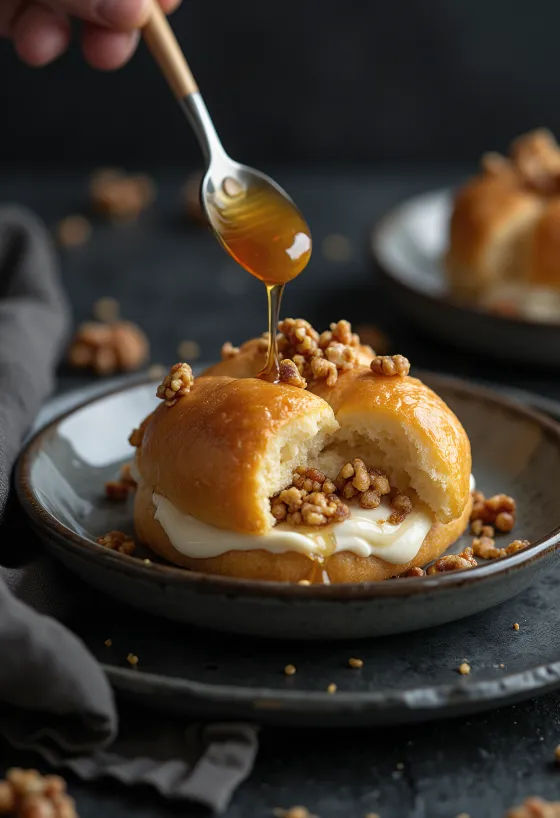 Бао лепиње са грилијашем и медом сервиране