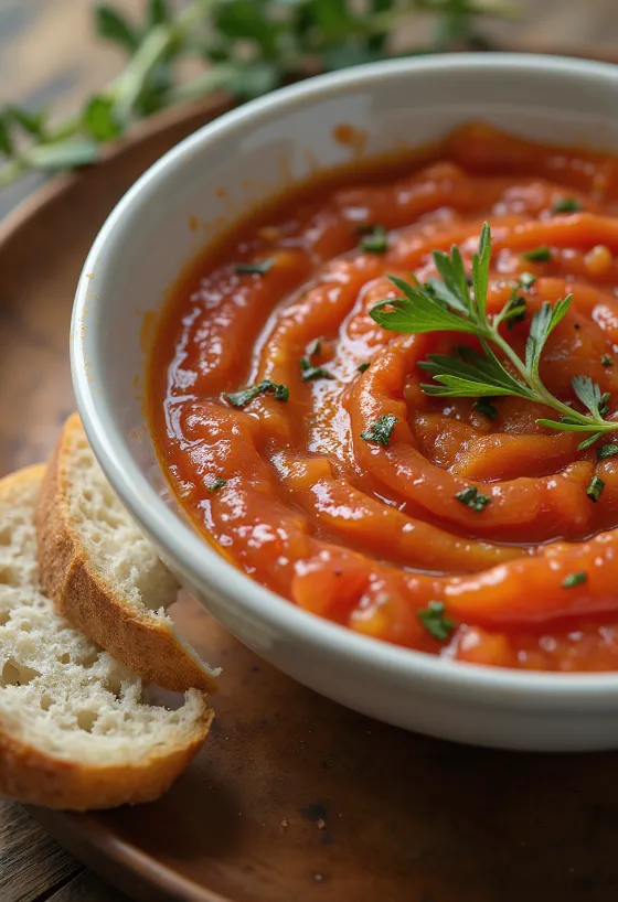 Парадајз сос са естрагоном и циметом сервиран