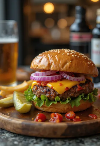 Зачињен гулаш бургер са мађарском паприком