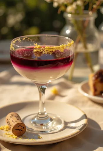 Пана кота са желеом од вина сервирана