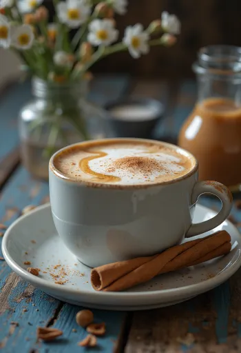 Карамел чаи лате сервиран у чаши