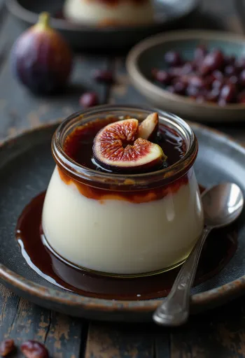 Пана кота са џемом од смокава у чаши