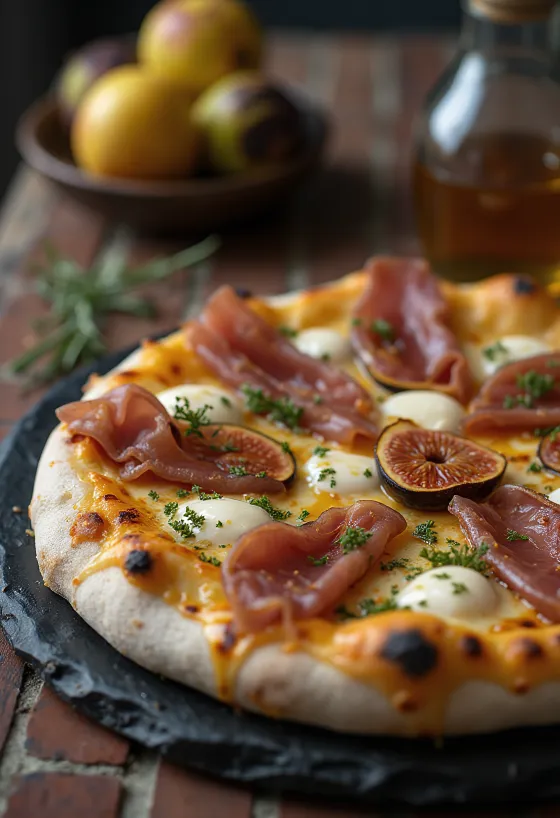 Pizza ai Fichi e Prosciutto са смоквама и шунком