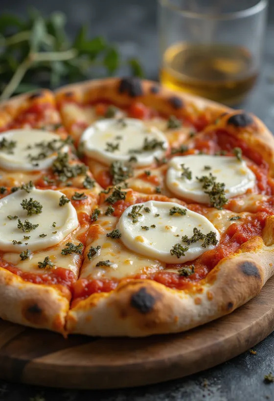 Pizza ai Formaggi di Capra са козјим сиревима и моцарелом
